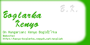 boglarka kenyo business card